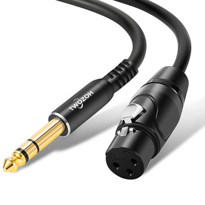 Picture of Twozoh XLR Female to 1/4 Inch (6.35mm) TRS Cable, Quarter Inch Jack Balanced to XLR Microphone Cable 60FT (Profesional/HiFi)
