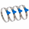 Picture of ISPINNER 4pcs 1.5 Inch Key-Type 304 Stainless Steel Worm Gear Hose Clamps, Adjustable Size Range 17-38mm Clamps for Dryer Vent, Dust Collector and Automotive