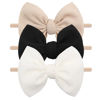 Picture of YanJie Baby Girls Nylon Headbands Newborn Bows Handmade Hair Hairbands Accessories for Infant Toddlers Kids(Beige Black White)