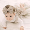 Picture of YanJie Baby Girls Nylon Headbands Newborn Bows Handmade Hair Hairbands Accessories for Infant Toddlers Kids(Beige Black White)