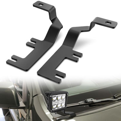 Picture of Nilight Ditch Light Brackets Hood Hinges Mount Bracket Kit for Auxiliary Offroad LED Pod Light Work Lights on 2015-2022 Chevy Colorado 2015-2021 GMC Canyon