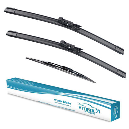 Picture of VTOGOI Wiper Blades With Rear Wiper Blades Set For Audi Q7 2006-2015,Automotive Replacement Windshield Wiper Blades, That Meet OEM Quality Easy DIY Install 26"+26"+14"(Set of 3)
