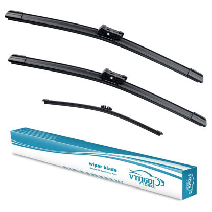 Picture of VTOGOI Wiper Blades With Rear Wiper Blades Set For 2016-2022 Volvo XC90,Automotive Replacement Windshield Wiper Blades, That Meet OEM Quality Easy DIY Install 24"+20"+14"(Set of 3)
