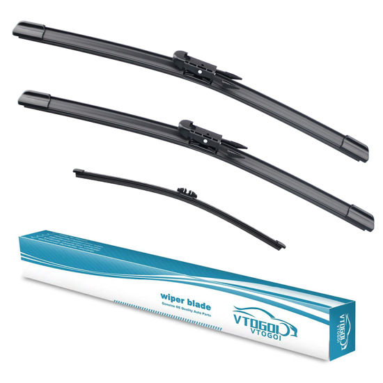 Picture of VTOGOI Wiper Blades With Rear Wiper Blades Set For Volvo XC90 2007-2010,Automotive Replacement Windshield Wiper Blades, That Meet OEM Quality Easy DIY Install 24"+22"+15"(Set of 3)