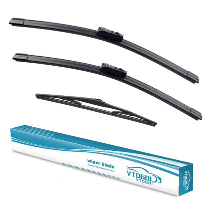 Picture of VTOGOI Wiper Blades With Rear Wiper Blades Set For 2017-2023 Mazda CX-5,Automotive Replacement Windshield Wiper Blades, That Meet OEM Quality Easy DIY Install 24"+18"+14"(Set of 3)