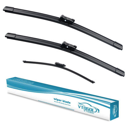 Picture of VTOGOI Wiper Blades With Rear Wiper Blades Set For 2018-2023 Volkswagen Atlas,Automotive Replacement Windshield Wiper Blades, That Meet OEM Quality Easy DIY Install 26"+22"+12"(Set of 3)