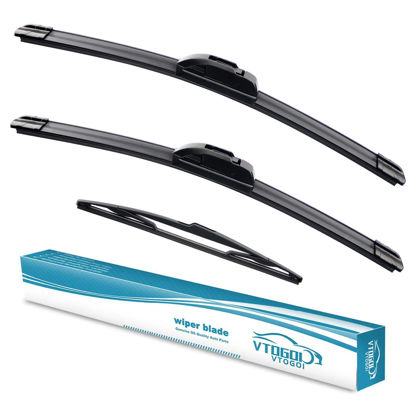 Picture of VTOGOI Wiper Blades With Rear Wiper Blades Set For BMW X3 2004-2010,Automotive Replacement Windshield Wiper Blades, That Meet OEM Quality Easy DIY Install 22 "+21"+14"(Set of 3)