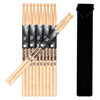 Picture of AODSK Drum Sticks 5A Classic America Maple Wood Tear Drop Tip Drumsticks Anti-Slip,Suitable for adults and children with storage Bags-6 Pairs
