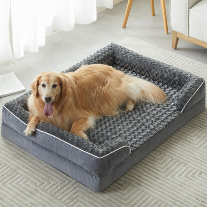 Picture of WNPETHOME Waterproof Dog Beds for Jumber Dogs, Orthopedic XXLarge Dog Bed with Sides, Big Dog Couch Bed with Washable Removable Cover, Pet Bed Sofa with Non-Slip Foam for Sleeping