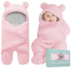 Picture of BlueMello Baby Swaddle Blanket | Ultra-Soft Plush Essential for Infants 0-6 Months | Receiving Swaddling Wrap Pink | Ideal Newborn Registry and Toddler Boy Accessories | Perfect Christmas Shower Gift