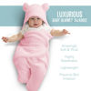 Picture of BlueMello Baby Swaddle Blanket | Ultra-Soft Plush Essential for Infants 0-6 Months | Receiving Swaddling Wrap Pink | Ideal Newborn Registry and Toddler Boy Accessories | Perfect Christmas Shower Gift