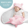 Picture of BlueMello Baby Swaddle Blanket | Ultra-Soft Plush Essential for Infants 0-6 Months | Receiving Swaddling Wrap Pink | Ideal Newborn Registry and Toddler Boy Accessories | Perfect Christmas Shower Gift