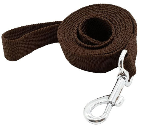 Picture of Nylon Dog Training Leash, Traction Rope, 4Ft /5 Foot /6 Feet Long, 5/8 inch 3/4 Inch 1 Inch Wide, for Small and Medium Dogs (5/8'' x 6 FT, Brown)