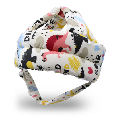Picture of REFLYAWAY Baby Head Protector Baby Helmet for Crawling Walking, No Bumps Safety Head Adjustable Protective Cap for Walking, Playing (Dinosaur A)