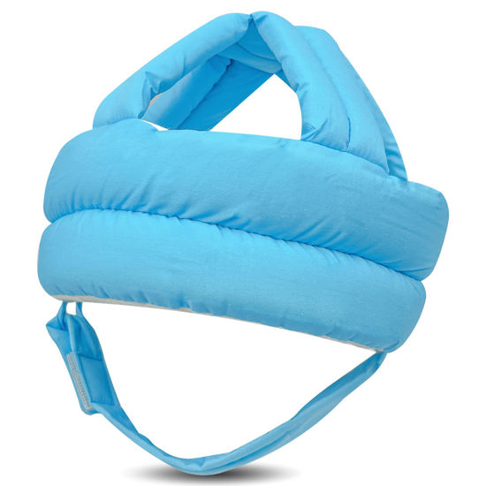 Picture of REFLYAWAY Baby Head Protector Baby Helmet for Crawling Walking, No Bumps Safety Head Adjustable Protective Cap for Walking, Playing (Blue)