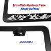 Picture of BGGTMO Mountains License Plate Frame- Black Aluminum Car Tag Cover Holder with Stainless Steel Screws Caps, Snow Mountain Tree Decal Sticker, 1 Pack 2 Hole