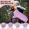 Picture of Dog Sweaters for Small Large Dogs Girl, Soft Warm Pup Dogs Shirt, Turtleneck Dog Sweaters for Medium Large Dogs, Double Knitting Collar for Outdoor Playing, Warm Dog Clothes (M,Purple)