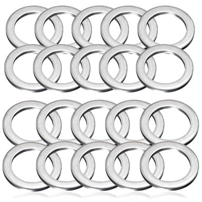 Picture of 20-Pack 9047-PX4000 (10pc) Transmission Fluid & Rear Differential 94109-2000 (10pc) Oil Drain Plug Crush Washer Gasket Seal 18mm & 20mm- Replacement for Honda Acura Civic Accord Odyssey CRV Pilot