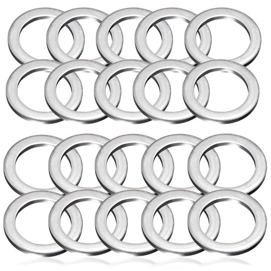 Picture of 20-Pack 9047-PX4000 (10pc) Transmission Fluid & Rear Differential 94109-2000 (10pc) Oil Drain Plug Crush Washer Gasket Seal 18mm & 20mm- Replacement for Honda Acura Civic Accord Odyssey CRV Pilot