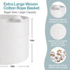 Picture of MEGASKET White Rope Storage Baskets, 22" X 22" X 14" Extra Large Blanket Basket Living Room, Soft Cotton Rope Basket, Toy Basket, XXXL Baskets for Organizing, Wicker Woven Baby Laundry Basket Hamper