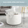 Picture of MEGASKET White Rope Storage Baskets, 22" X 22" X 14" Extra Large Blanket Basket Living Room, Soft Cotton Rope Basket, Toy Basket, XXXL Baskets for Organizing, Wicker Woven Baby Laundry Basket Hamper