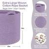 Picture of MEGASKET Purple Rope Storage Basket, 22" X 14" Large Woven Baskets, Jumbo Floor Basket for Throw Blankets Pillows, Baby Laundry Basket, Dirty Clothes Basket, Big Storage Bin for Blankets, Toys, Towels