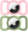 Picture of Air Tags-2 Pack Airtag Dog Collar Holder SWINCHO Air Tag Holder for Apple Airtag Strong Silicone Fits 1-3cm Width Collar (Pink&Avocado)