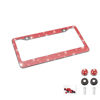 Picture of Bling Car License Plate Frame, Handcrafted Crystal Stainless Steel License Plate Frame, Sparkly, Durable, Universal Fit, Car Accessories for Girls, Women (Red)