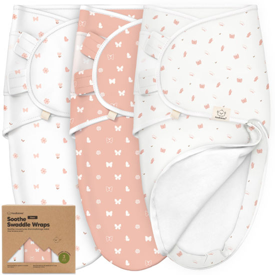 Picture of Baby Swaddle Sleep Sacks with Zipper - 3-Pack Newborn Swaddle Sack, Baby Swaddles Sleep Sack 0-3 Months, Wearable Blanket Baby, Baby Swaddle Blanket Wrap,Swaddle Sack,Easy Change Swaddle(Butterflies)