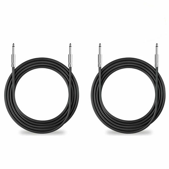 Picture of Yuyaokk 2Pack 50 ft 1/4" to 1/4" Speaker Cables, True 12AWG Patch Cords, 1/4 Male Inch DJ/PA Audio Speaker Cable 12 Gauge Wire.