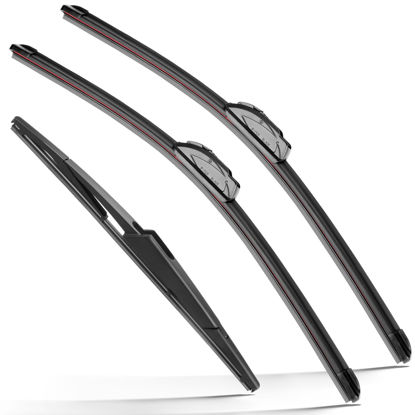 Picture of RAINTOK Windshield Wiper Blades Replacement for 2006-2014 Kia Sedona / 2007-2014 Hyundai Entourage Original Factory Quality Front Rear Wipers Blade Set for My Car - 26" 18" 16" (Pack of 3)