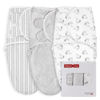 Picture of GLLQUEN BABY 3 Pack Newborn Swaddle - Baby Swaddle 0-3 Months for Baby Boys and Grils, Adjustable Swaddle Sleep Sack for Newborns, Stripes & Bunnies, Swaddling Blankets