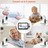 Picture of OKAIDI Video Baby Monitor with 4 Cameras, 5" Display Baby Monitor No WiFi, 30H Battery and 1000ft Range, Remote Pan-Tilt-Zoom Baby Camera, 2-Way Talk, 8 Lullabies, Baby Monitor for Baby Pet Elderly