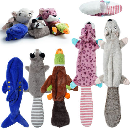 Picture of Nocciola 2-in-1 No Stuffing Crinkle Dog Toys with Soft and Durable Fabric, Holds Water Bottles, 2 Extra Long & 3 Regular Size Stuffless Dog Toys, Squeaky Dog Toys for Small to Large Dog