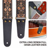 Picture of Nefelibata Guitar Strap, 2" Jacquard Embroidery Guitar Straps, Full Grain Leather Ends with Hidden Pocket, for Bass, Electric and Acoustic Guitars, Strap Button, Strap Locks and Guitar Picks