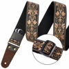Picture of Nefelibata Guitar Strap, 2" Jacquard Embroidery Guitar Straps, Full Grain Leather Ends with Hidden Pocket, for Bass, Electric and Acoustic Guitars, Strap Button, Strap Locks and Guitar Picks