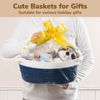 Picture of Goodpick Small Woven Basket Cute Navy Blue Rope Basket Cotton Basket Woven Storage Basket Cat Toy Basket Nursery Basket with Handles for Bedroom 12"x 8" x 5" Oval Candy Color Design, (Pack of 1)