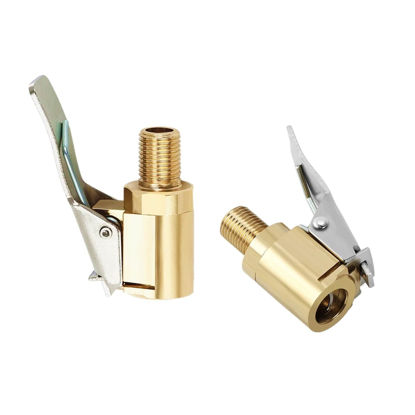 Picture of LDCRE Tire Air Chuck with Clip Adapter, Brass Locking Tire Inflator Nozzle Adapter Connect, No Leakage Tire Chucks for Vehicle Inflator Compressor Pump Connect Accessories Tool 8mm 2Pack