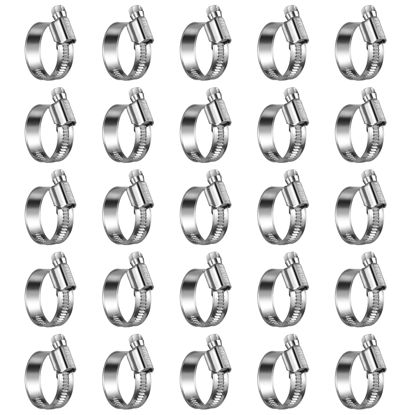Picture of Steelsoft Heavy Duty Hose Clamp Size#12, 3/4 to 1-1/4 inch Adjustable Worm Gear Drive Hose Clamps Stainless Steel 304 for Fuel Injection Line, Automotive, Radiator, Garden,25 Pack