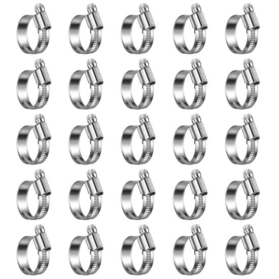 Picture of Steelsoft Heavy Duty Hose Clamp Size#12, 3/4 to 1-1/4 inch Adjustable Worm Gear Drive Hose Clamps Stainless Steel 304 for Fuel Injection Line, Automotive, Radiator, Garden,25 Pack