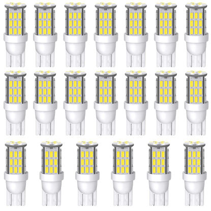 Picture of AOICANKI T10 921 194 168 LED Bulbs Natural White 20-Packs, Super Bright 3014 42-SMD LED Replacement 12 Volt RV Camper Trailer Boat Trunk Interior Dome Map License Lights, Backup Reverse Lights