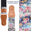 Picture of Nefelibata Japanese Cotton Guitar Strap for Acoustic Guitar, Ukulele, Free Headstock Strap Adapter, Strap Button, Guitar Picks and Strap Locks(Colorful Flowers)