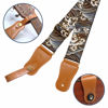Picture of Nefelibata Japanese Cotton Guitar Strap for Acoustic Guitar, Ukulele, Free Headstock Strap Adapter with Buckle, Guitar Picks and Strap Lock(Waves)