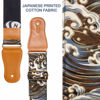 Picture of Nefelibata Japanese Cotton Guitar Strap for Acoustic Guitar, Ukulele, Free Headstock Strap Adapter with Buckle, Guitar Picks and Strap Lock(Waves)