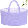 Picture of ABenkle Baby Diaper Caddy, Nursery Storage Bin and Car Organizer for Diapers Wipes, Cotton Rope Basket Changing Table Caddy