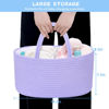 Picture of ABenkle Baby Diaper Caddy, Nursery Storage Bin and Car Organizer for Diapers Wipes, Cotton Rope Basket Changing Table Caddy