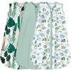 Picture of BSTOPPT 3 Pack Baby Sleep Sack 0-6 Months 100% Rayon Cotton Baby Sleeping Bag 2-Way Zipper Toddler Wearable Blankets Comfy Stretchy Lightweight TOG 0.3 （Banana&Leaf&Green）