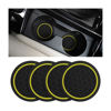 Picture of Mandark 4PCS Car Cup Holder Coasters, 2.75 Inch Non-Slip Insert Water Bottle Holder Pads, Dustproof Automotive Interior Accessories Mat, Universal for Vehicles, Trucks, RVs and More (Black/Yellow)
