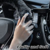 Picture of SEG Direct Furry Car Steering Wheel Cover with Fluffy Gear Shift Cover Soft Warm Non-Slip Car Decoration for Men Women Girls 2 PCS Set, Black