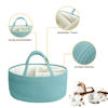 Picture of Baby Diaper Caddy Organizer, Large Cotton Rope Nursery Diaper Basket, Changing Table Organizer, Portable Tote Bag with Divider, Car Storage, Baby Shower Gifts for Newborn Girls - Lake Blue